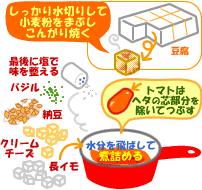 豆腐の洋風トマトとろろのせ