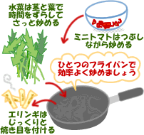 水菜とトマトの炒めサラダ