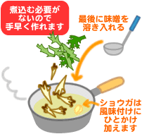 舞茸と春菊のお味噌汁