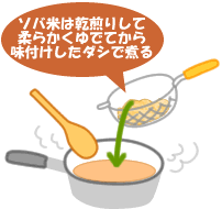 湯豆腐の蕎麦米あんかけ
