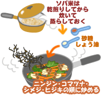蕎麦米入りヒジキの炒め物